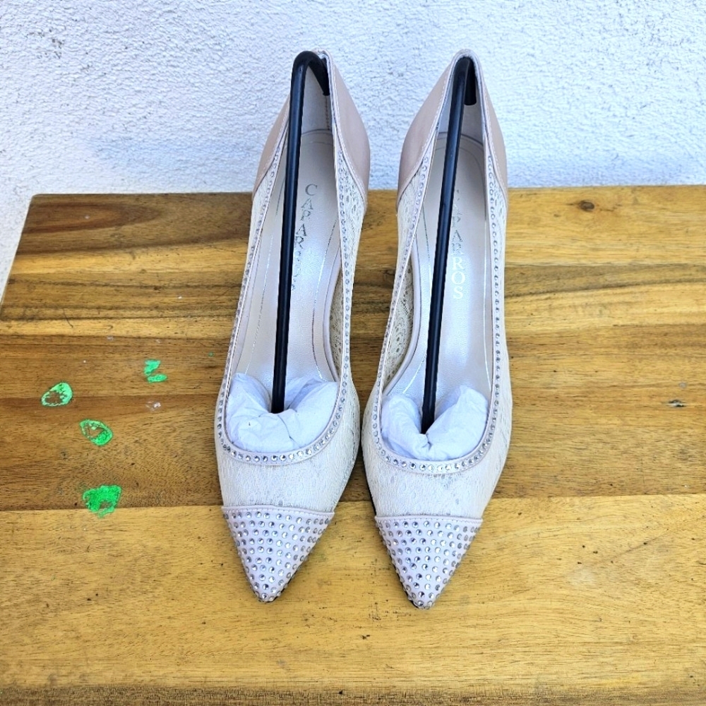 New Caparros Nude Satin Quillian Shoes Women's Size 9.5 - Picture 3 of 16